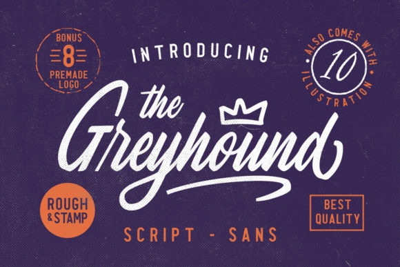 The Greyhound Family: A Retro Script Typeface for Editorial Design